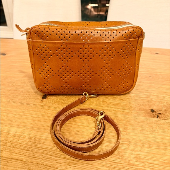 Clare V Handbags - Clare v Marisol w/ Front Pocket - Cuoio Lightweight Checker Perf EUC